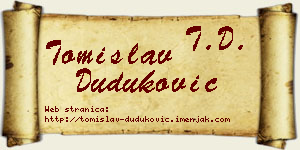 Tomislav Duduković vizit kartica